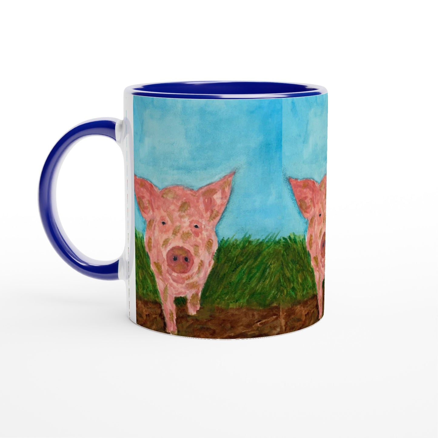 Muddy Pig Mug with Colour Inside