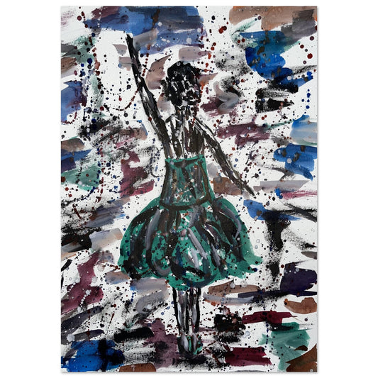 Green Dress Silhouette Aluminum Prints