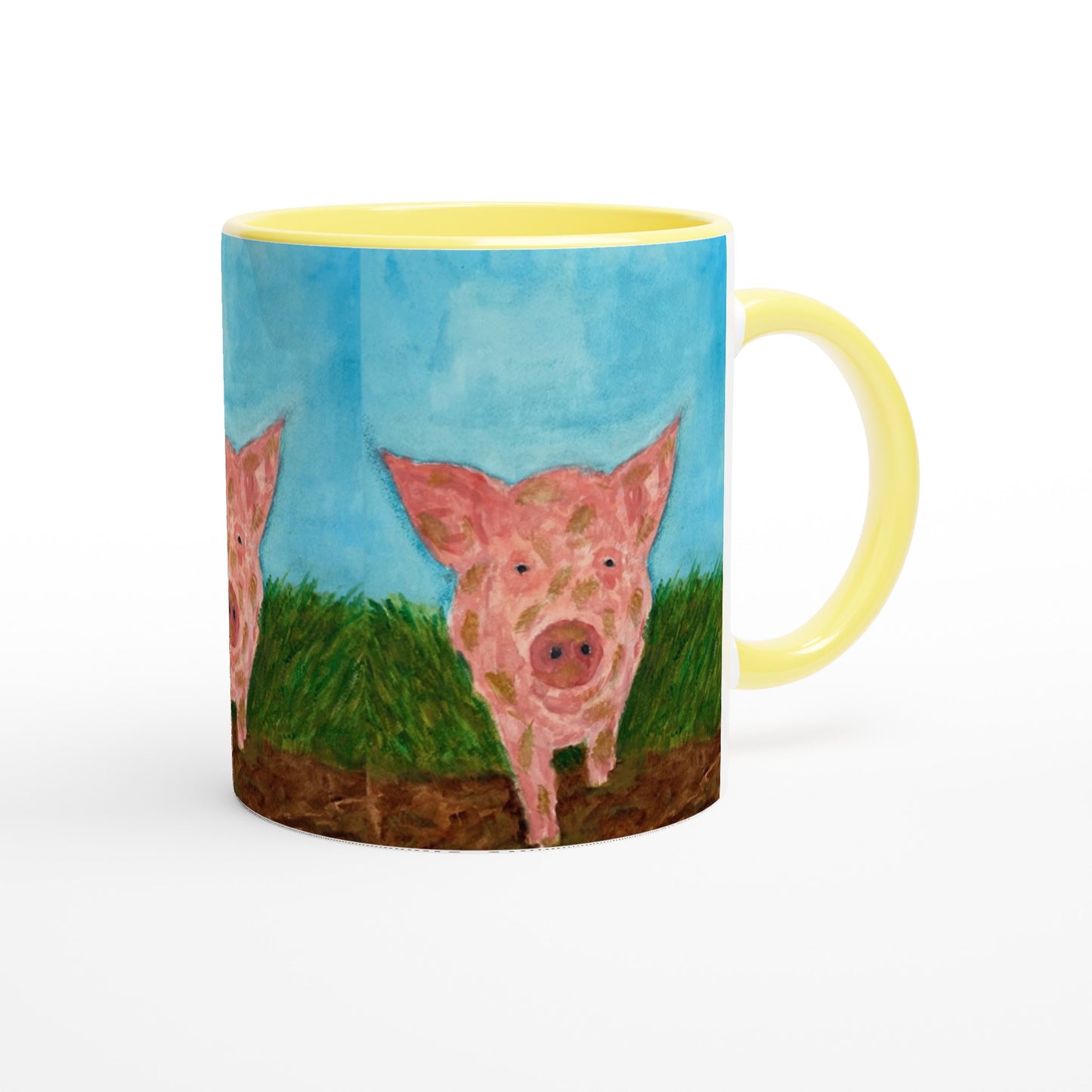 Muddy Pig Mug with Colour Inside