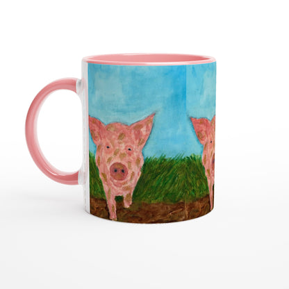 Muddy Pig Mug with Colour Inside