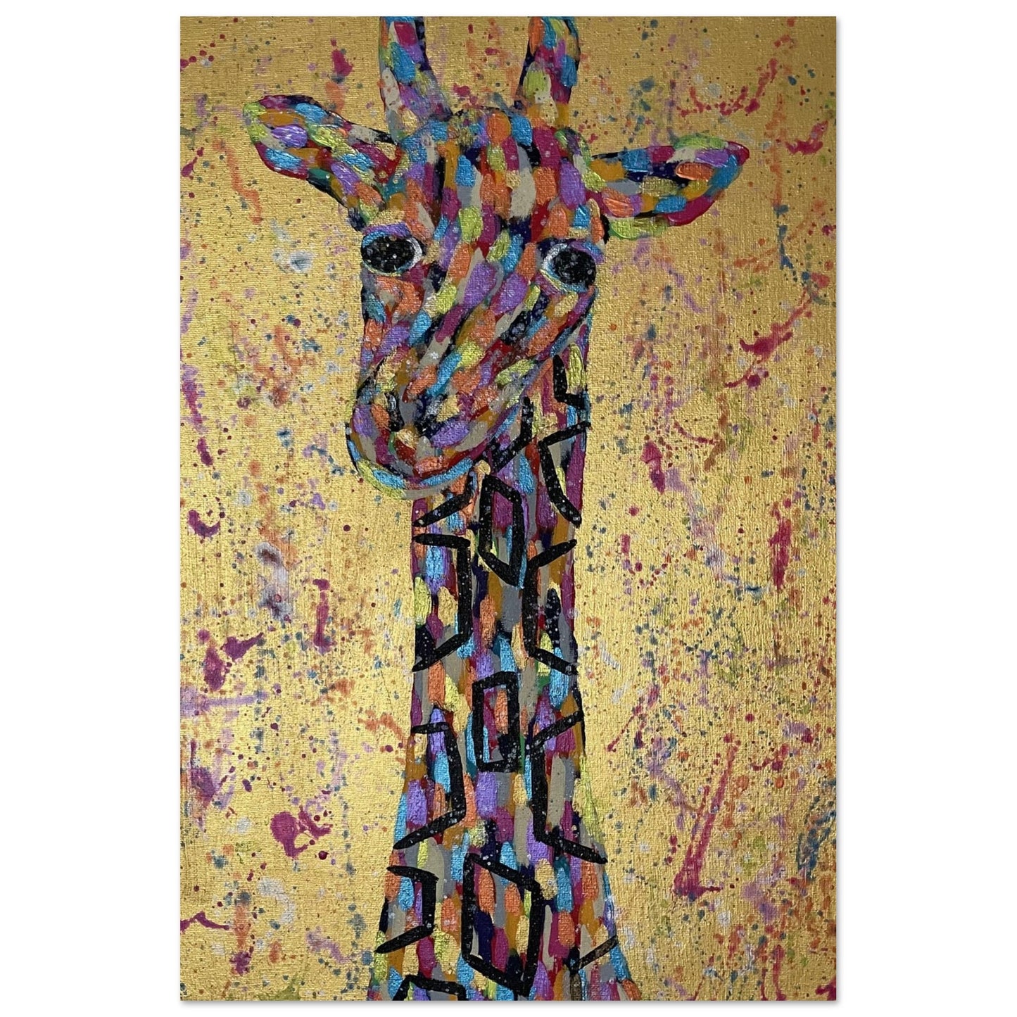 Gold Giraffe Aluminium Prints