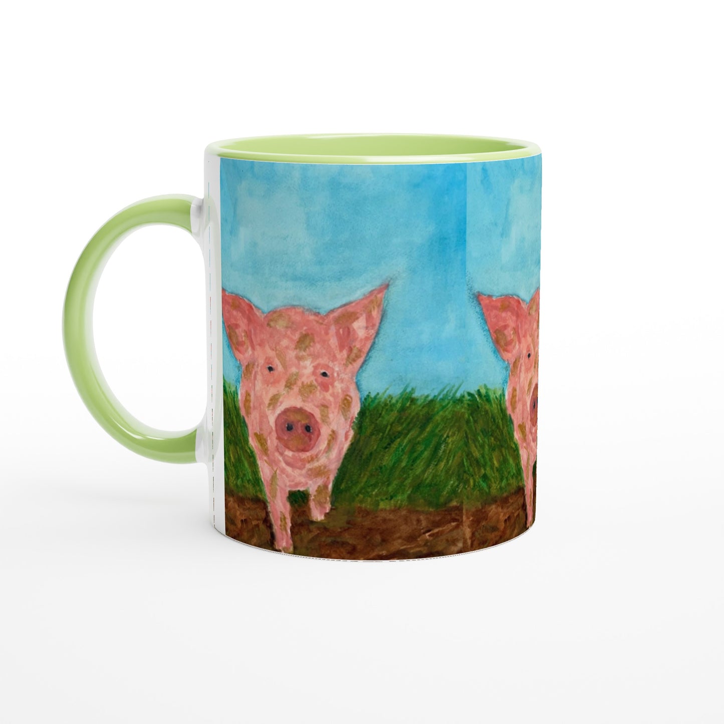 Muddy Pig Mug with Colour Inside