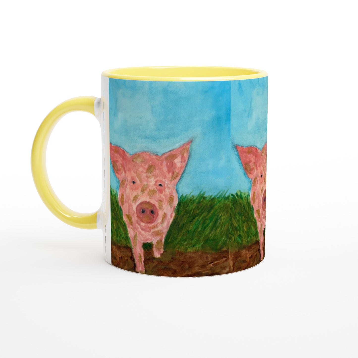 Muddy Pig Mug with Colour Inside