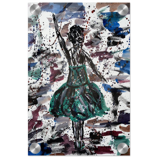 Green Dress Silhouette Acrylic Prints