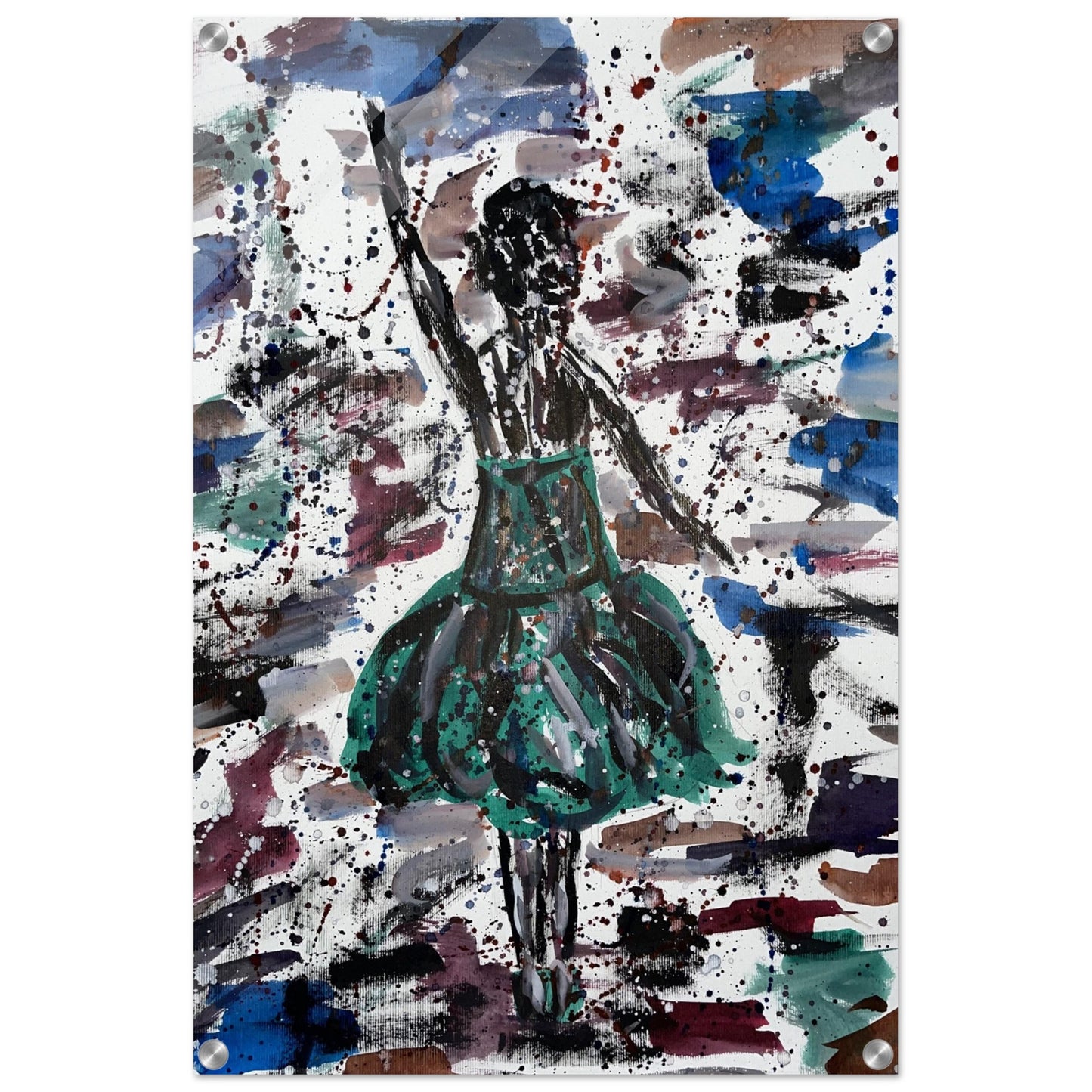 Green Dress Silhouette Acrylic Prints