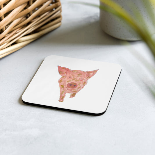 Pig Cork-back coaster