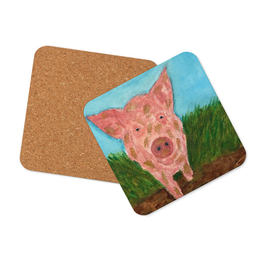 Muddy Pig Cork-back coaster