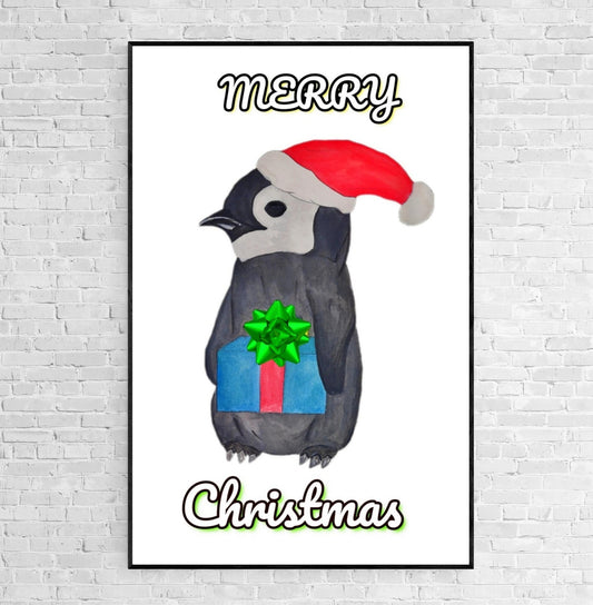 Christmas Penguin Giclee Print