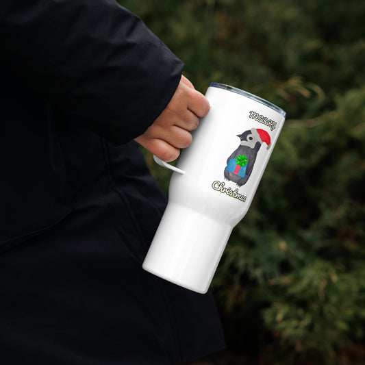 Christmas Penguin Travel mug with handle