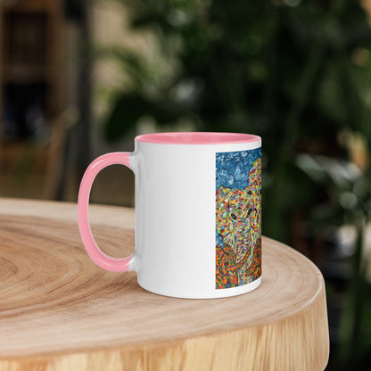 Multi Coloured Elephants Mug with Colour Inside