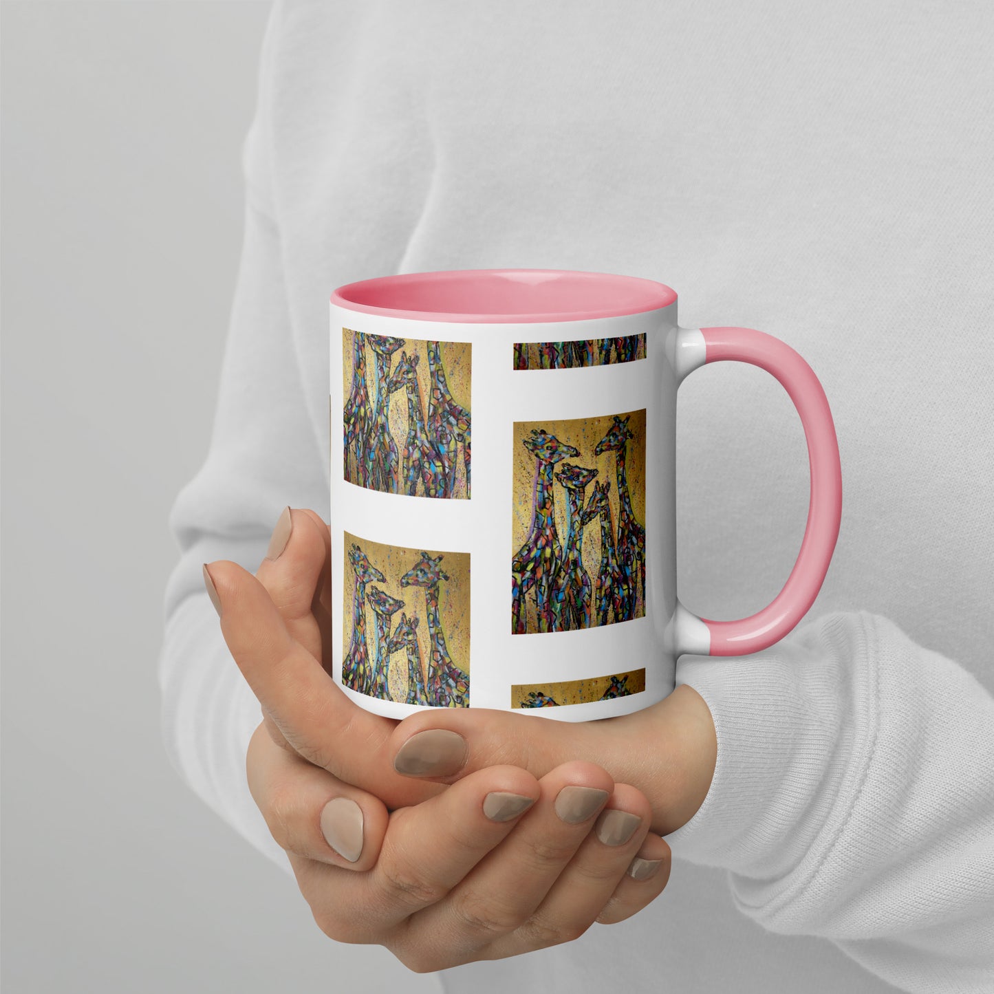 MultiColoured Giraffe Mug with Colour Inside