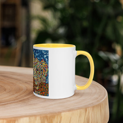 Multi Coloured Elephants Mug with Colour Inside