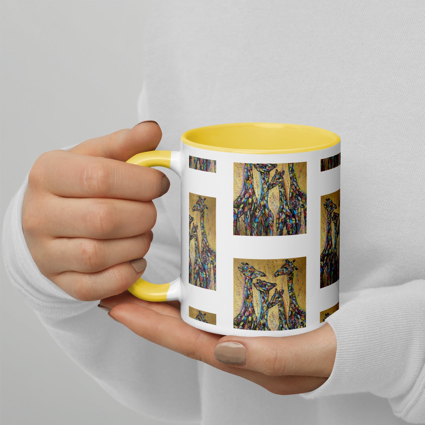 MultiColoured Giraffe Mug with Colour Inside